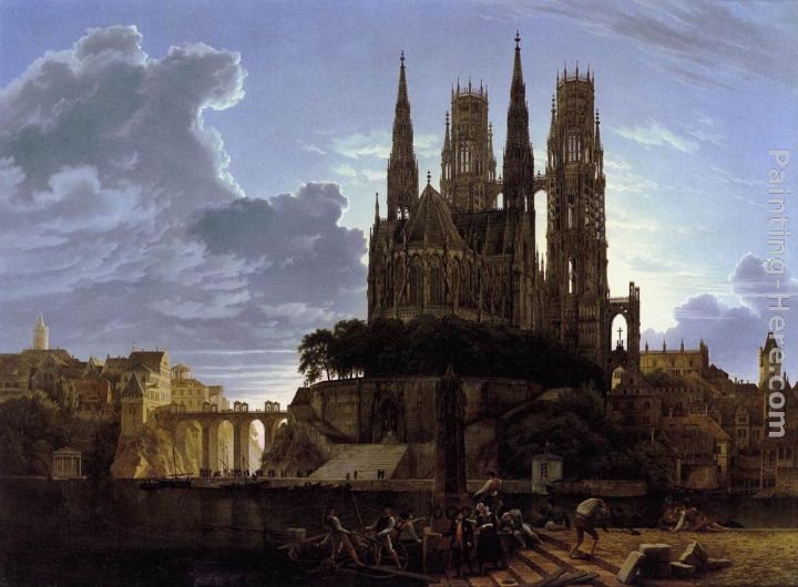 Karl Friedrich Schinkel Medieval Town by Water
